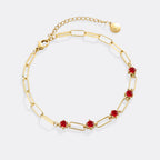 Paperclip Bracelet with Gemstone Accents