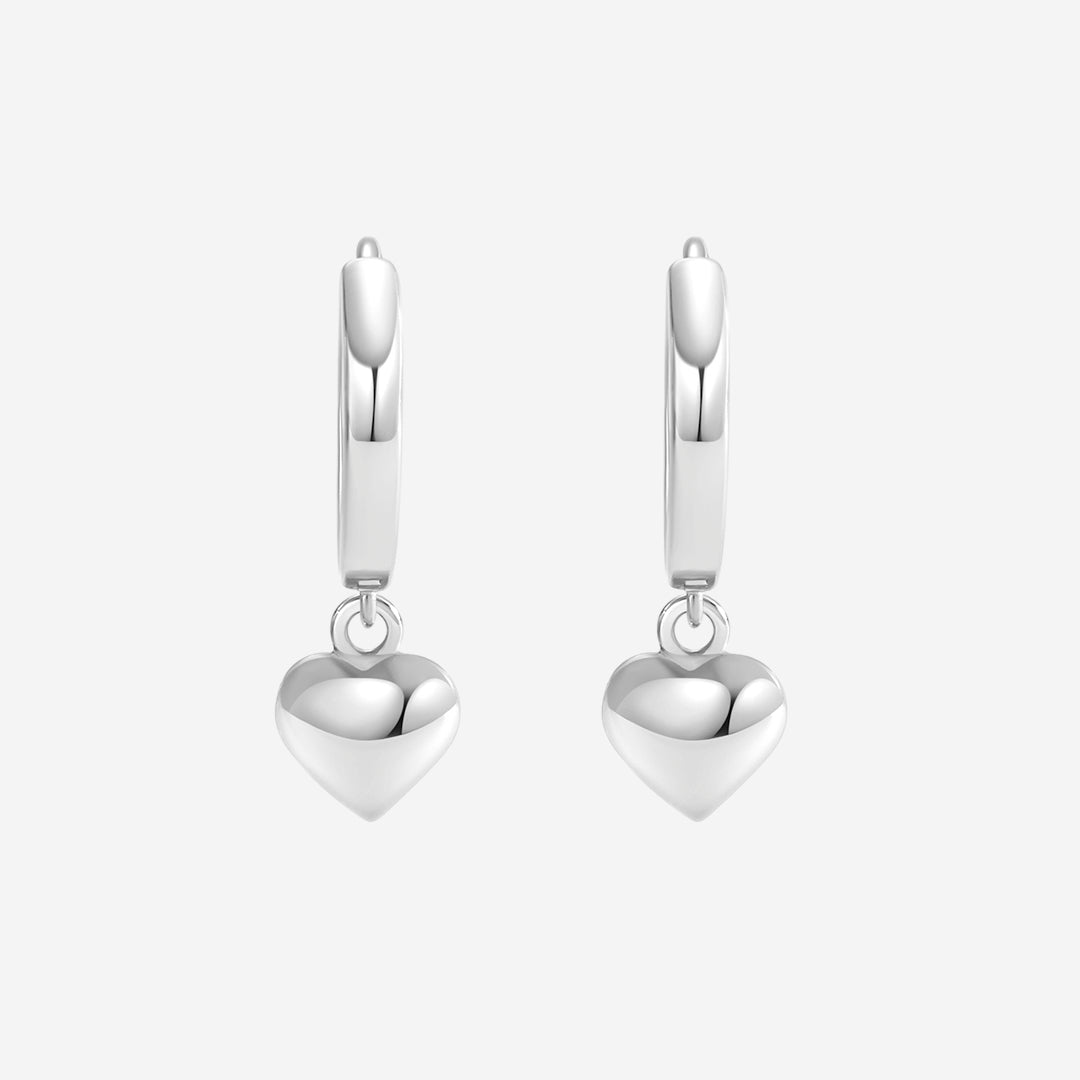 Dainty Heart Hoop Earrings