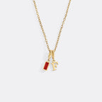 Minimalist Initial Necklace with Birthstone Charm