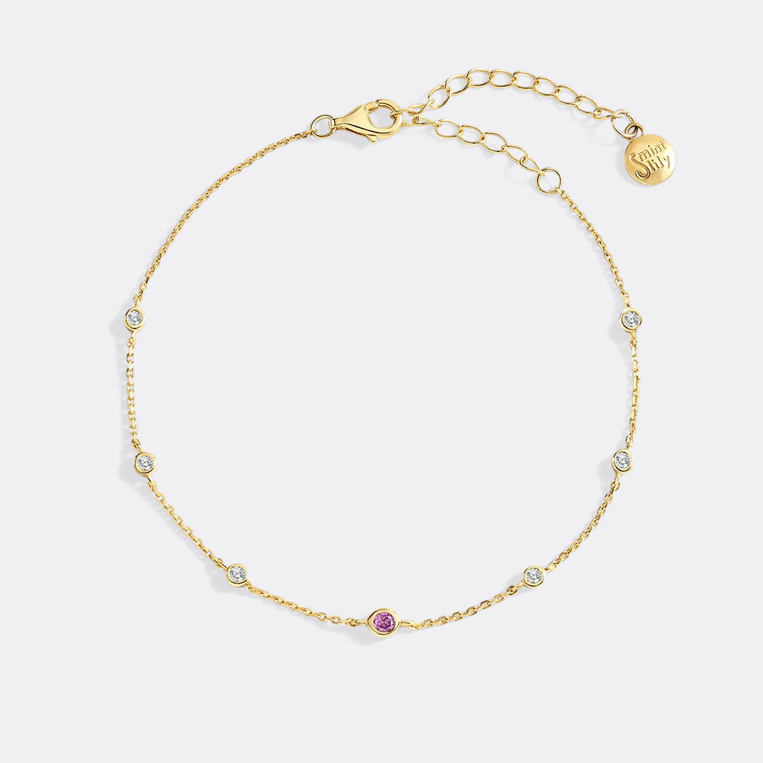 October Birthstone Station Bracelet