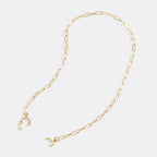 Pave Mint Paperclip Necklace