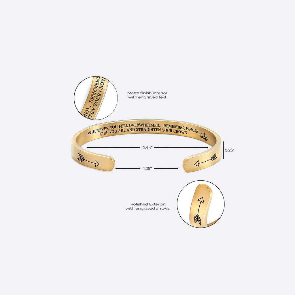 Remember Who You Are and Straighten Your Crown Cuff Bracelet