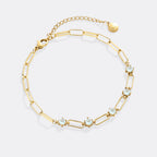 Paperclip Bracelet with Gemstone Accents