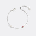 Dainty Initial and Birthstone Bracelet