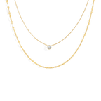 Classic Bezel Necklace and Petal Chain Set