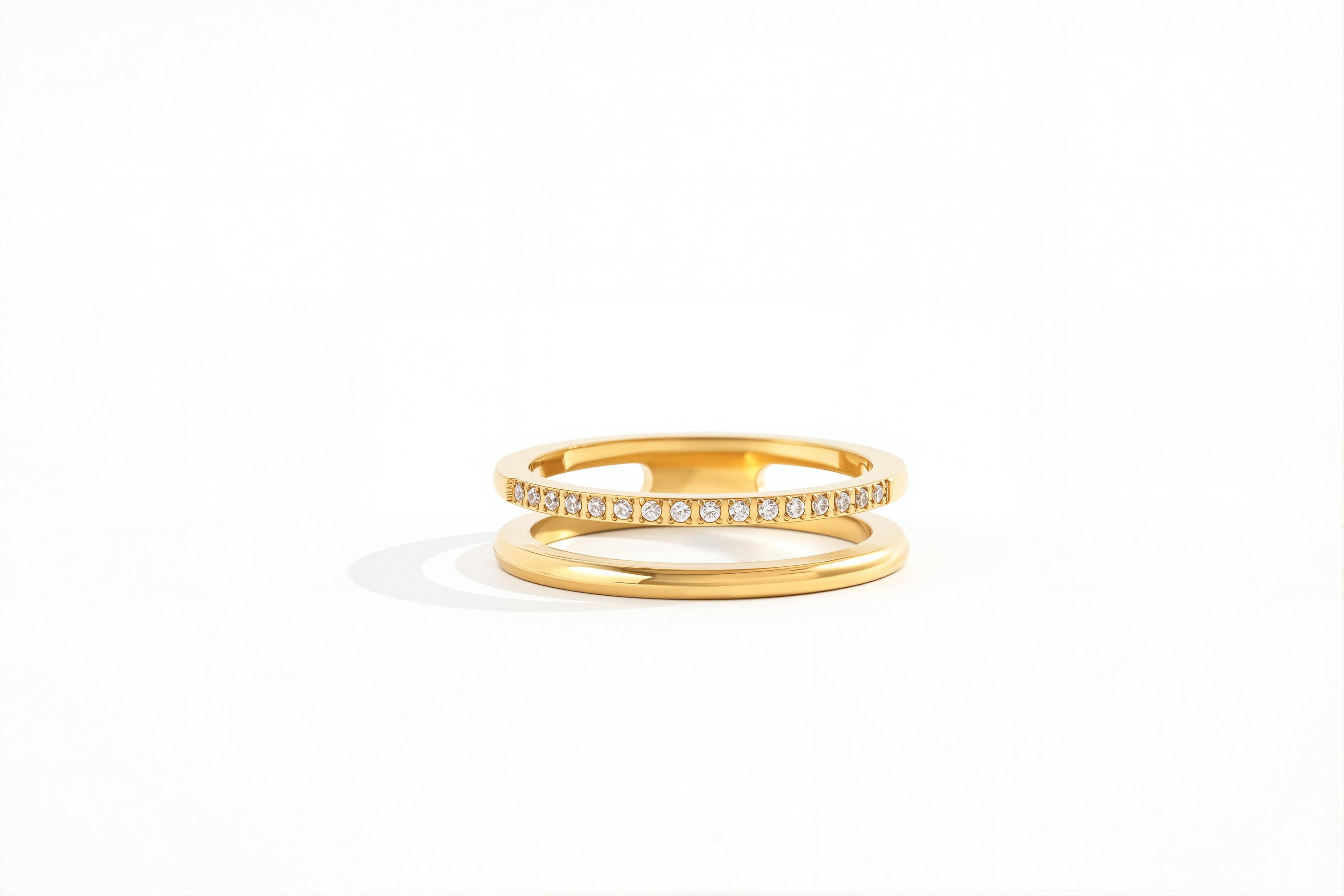 Double Band Pave Ring