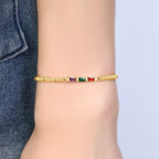 Personalized Baguette Birthstone Beaded Bracelet
