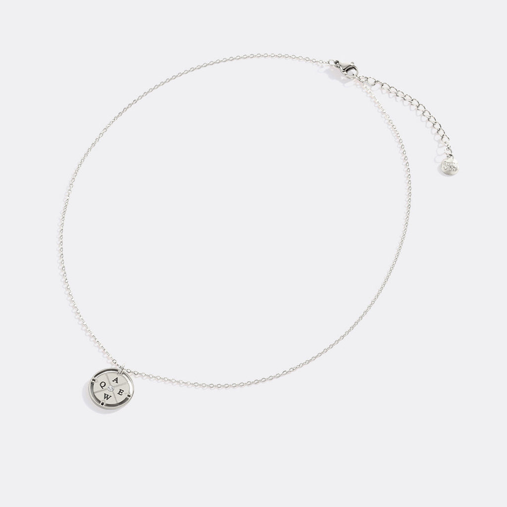 Personalized Mini Compass Pendant Necklace