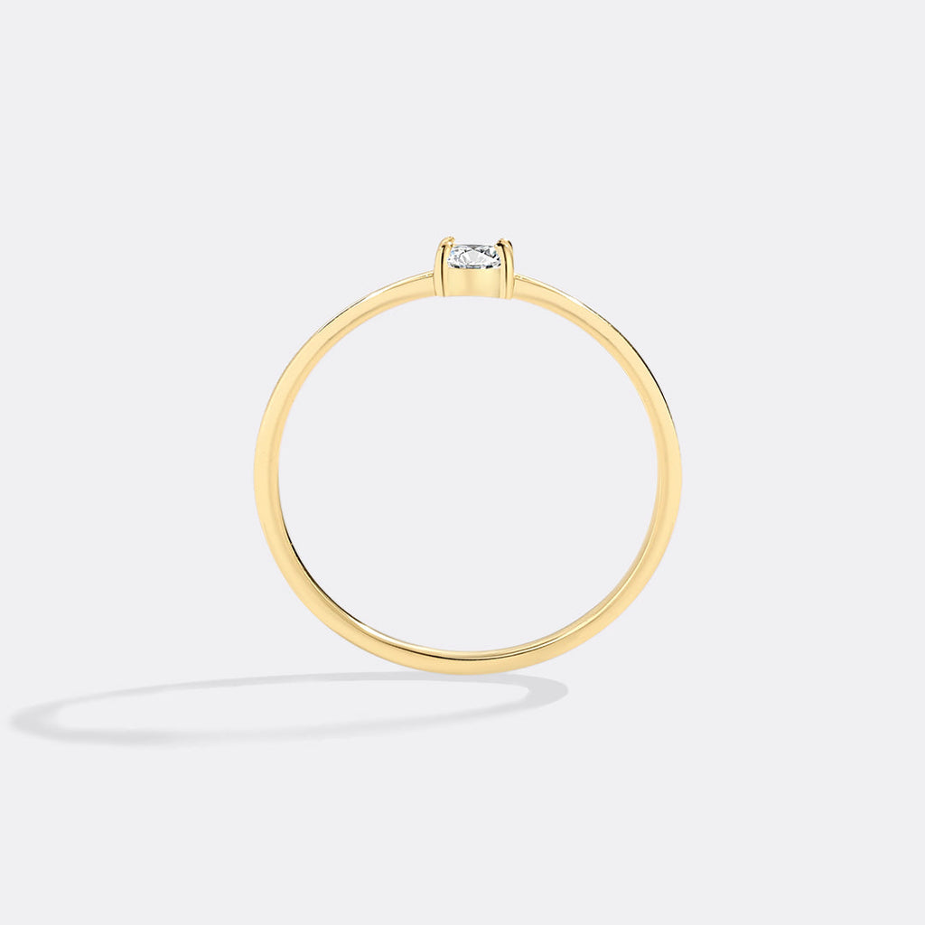 Dainty Baguette Birthstone Stacking Ring