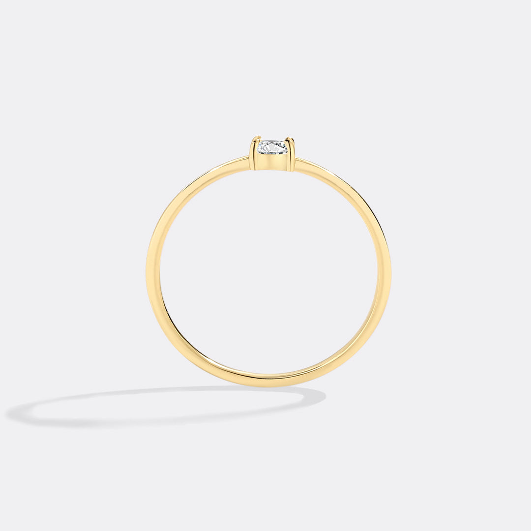 Dainty Baguette Birthstone Stacking Ring
