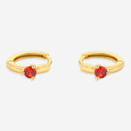 Solitaire Birthstone Huggie Hoop Earrings