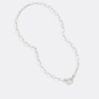 Pave Mint Paperclip Necklace