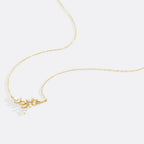 Birthstone Leaf Pendant Necklace