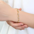 Paperclip Bracelet with Gemstone Accents