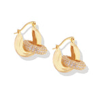 Pave Interlock Hoop Earrings