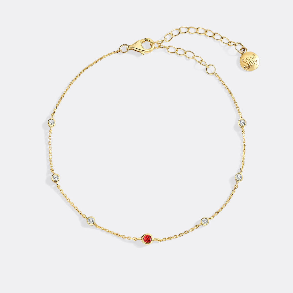 January Birthstone Station Bracelet