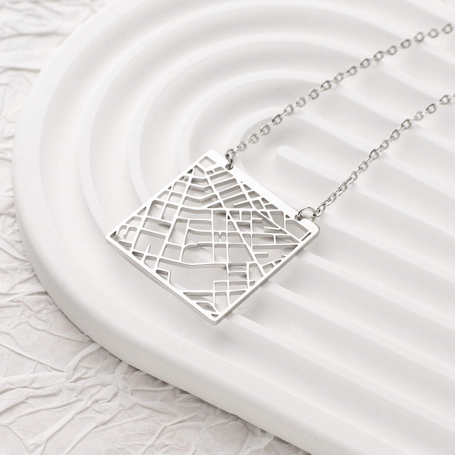 Custom Map Pendant Necklace