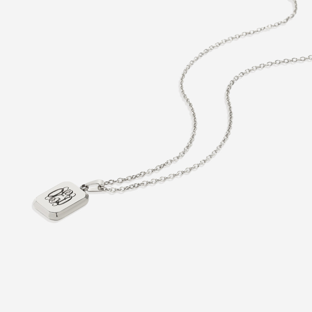 Monogram Portrait Pendant Necklace