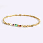Personalized Baguette Birthstone Beaded Bracelet