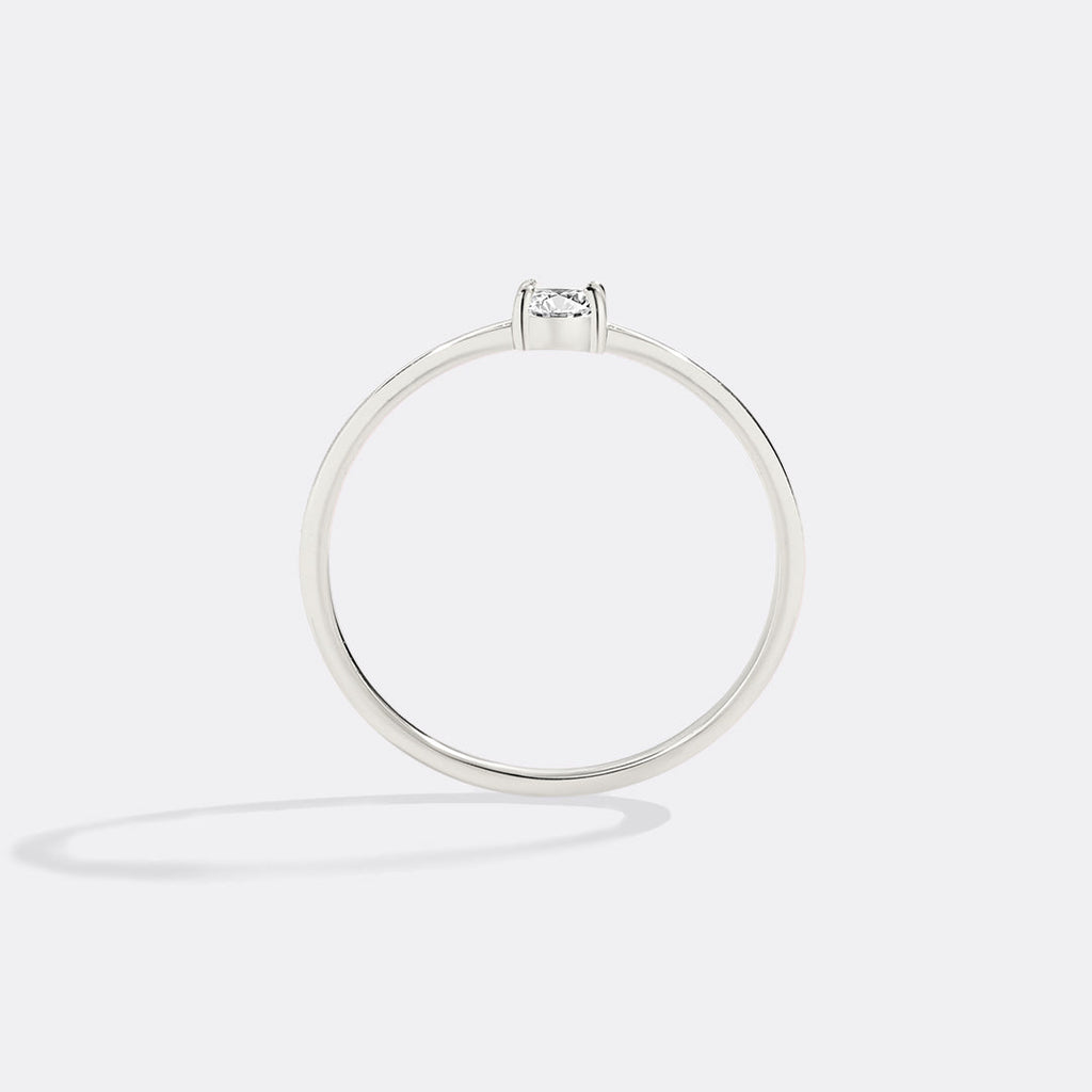 Dainty Baguette Birthstone Stacking Ring