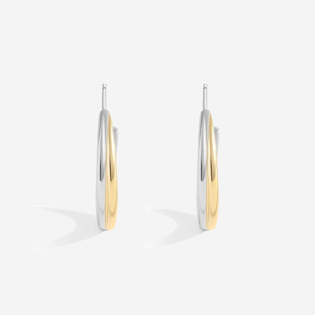 Mixed Metal Crossover Earrings