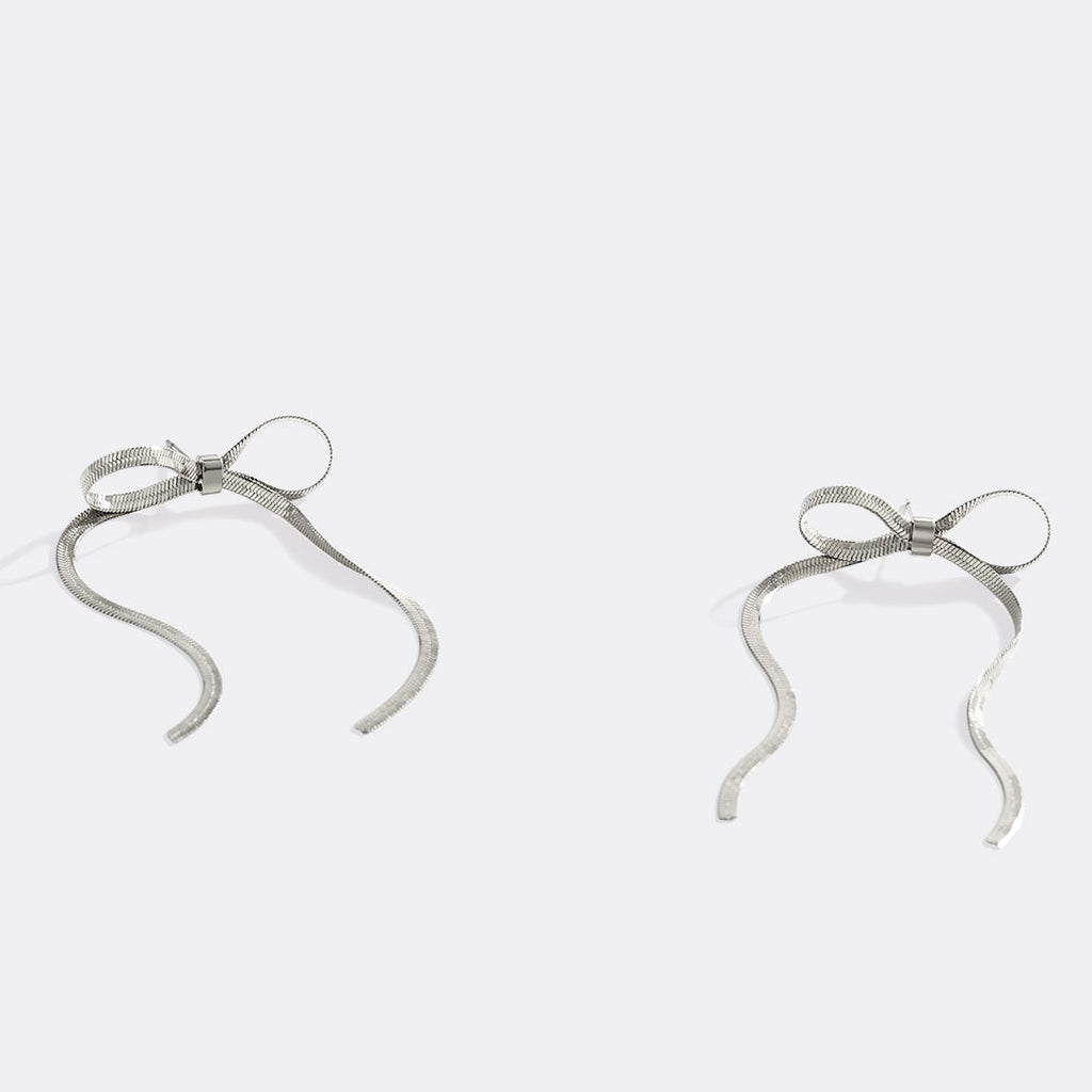 Herringbone Bow Earrings