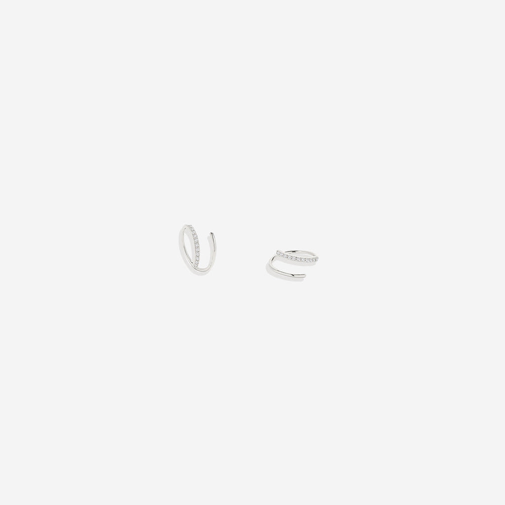 Double Loop Huggie Hoop Earrings