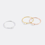 Dainty Baguette Birthstone Stacking Ring