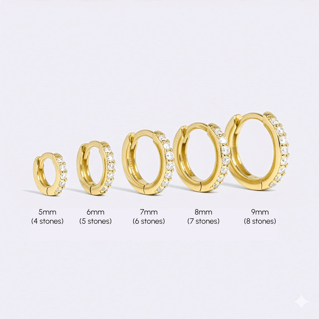 Pave Huggie Hoop Earrings