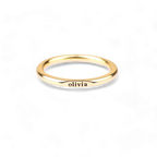 Sterling Silver Flat Top Super Tiny Stackable Name Ring