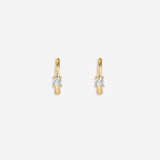 Dainty Single Stone Huggie Hoops
