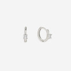 Dainty Single Stone Huggie Hoops