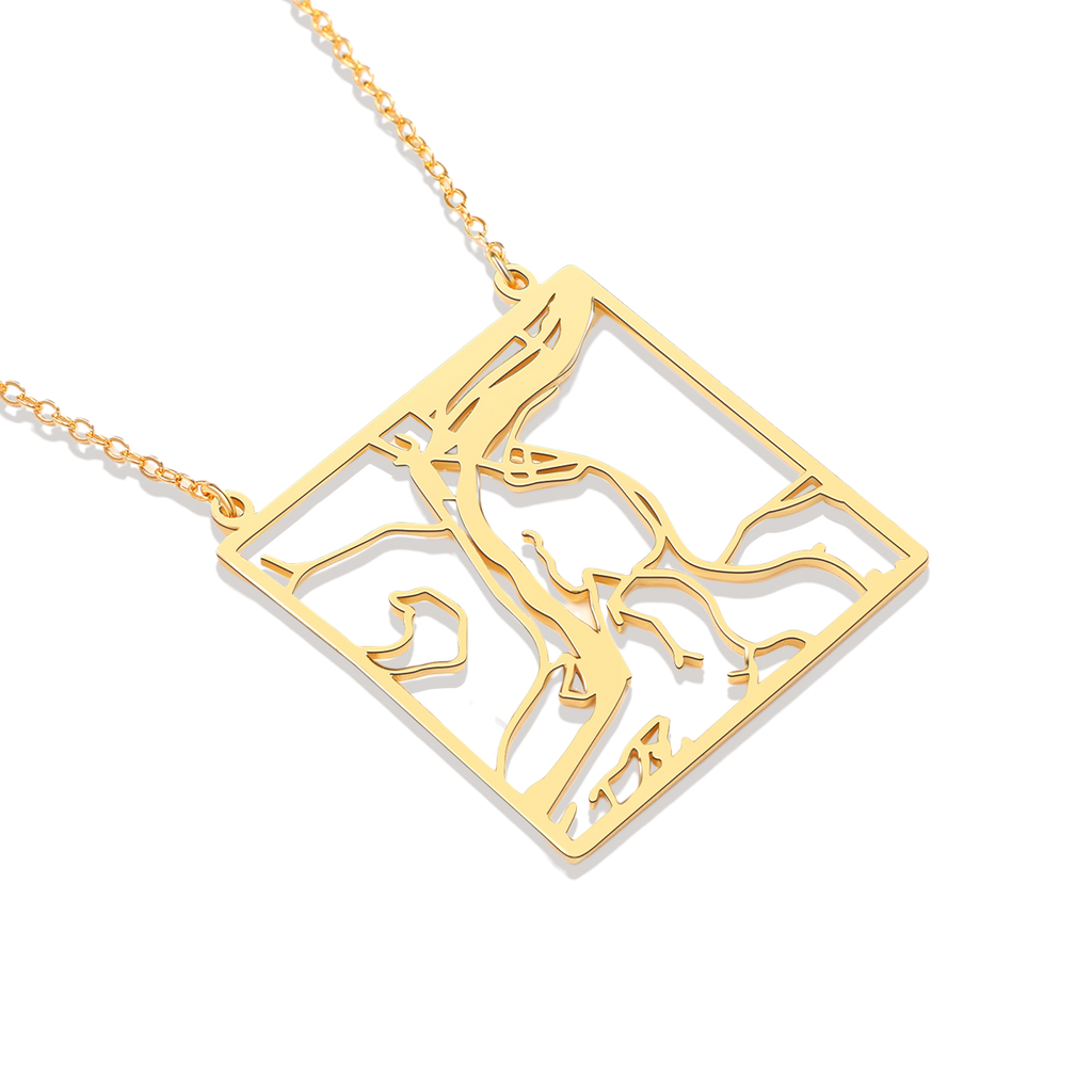 Custom Map Pendant Necklace