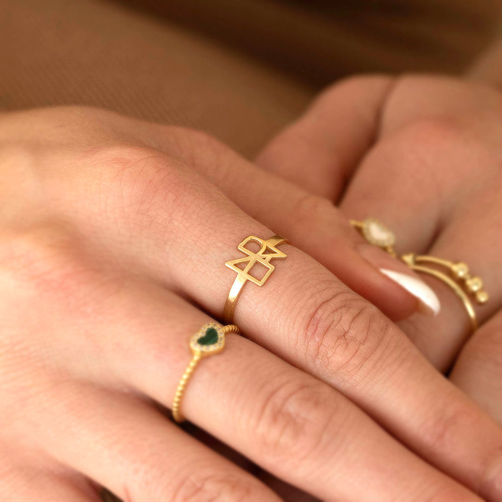 Monogram Name Ring