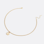 Mother of Pearl Disc Letter Necklace with Cuban Chain