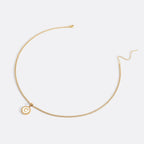 Mother of Pearl Disc Letter Necklace with Cuban Chain