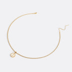 Mother of Pearl Disc Letter Necklace with Cuban Chain
