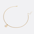 Mother of Pearl Disc Letter Necklace with Cuban Chain