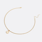 Mother of Pearl Disc Letter Necklace with Cuban Chain