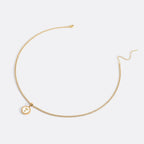 Mother of Pearl Disc Letter Necklace with Cuban Chain