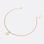 Mother of Pearl Disc Letter Necklace with Cuban Chain
