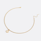 Mother of Pearl Disc Letter Necklace with Cuban Chain