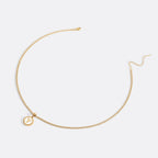Mother of Pearl Disc Letter Necklace with Cuban Chain
