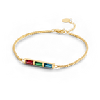 Dainty Baguette Birthstone Bracelet