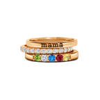 Personalized Name Birthstones Stacking Rings