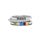 Personalized Name Birthstones Stacking Rings