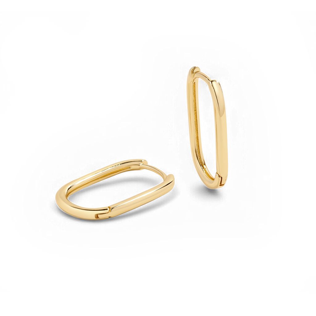 Retro Box Huggie Hoop Earrings