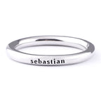 Sterling Silver Stamped Stackable Name Ring